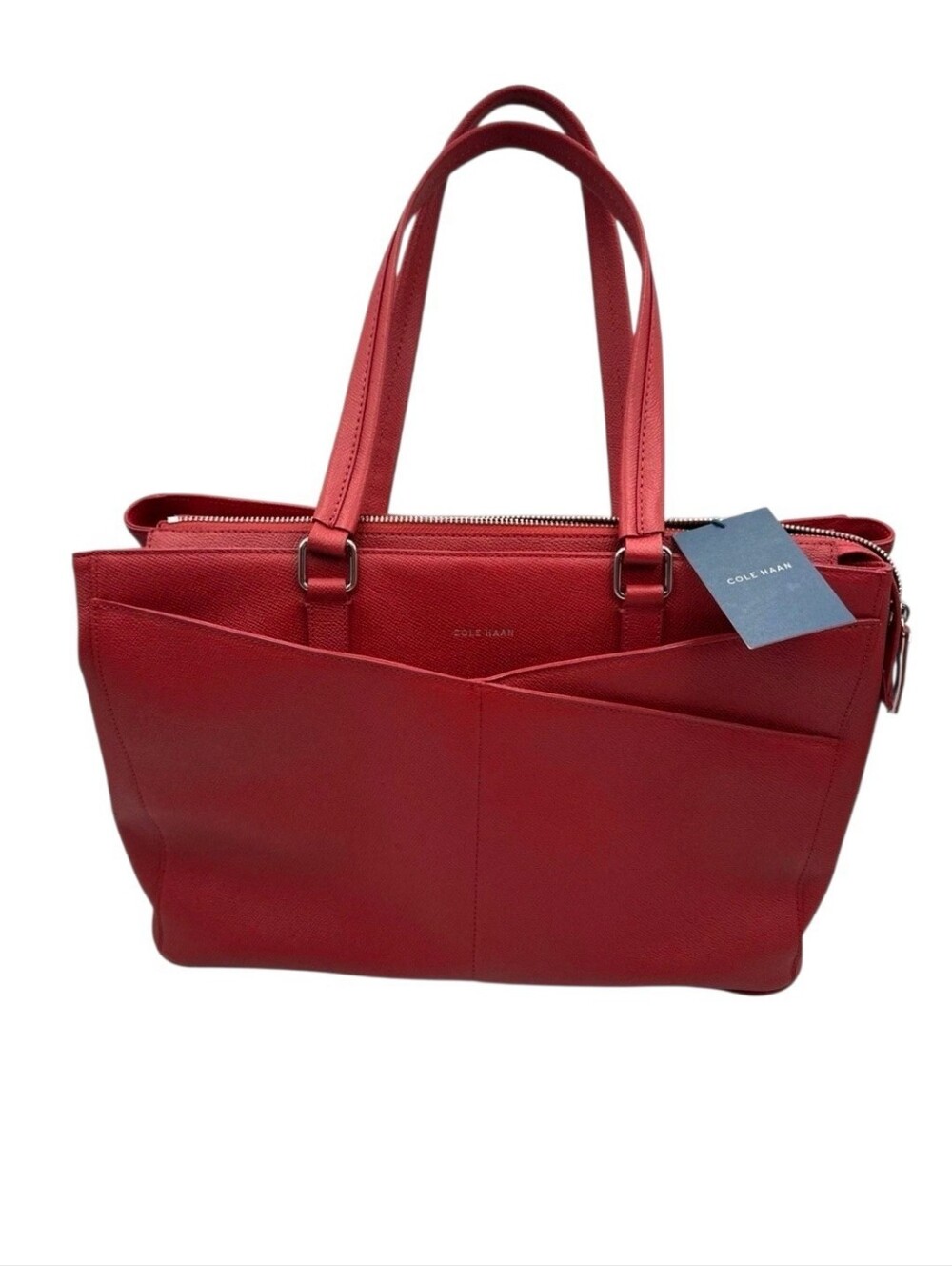 Cole Haan x American Airlines Business Brief Tote Red Leather Designer Travel
